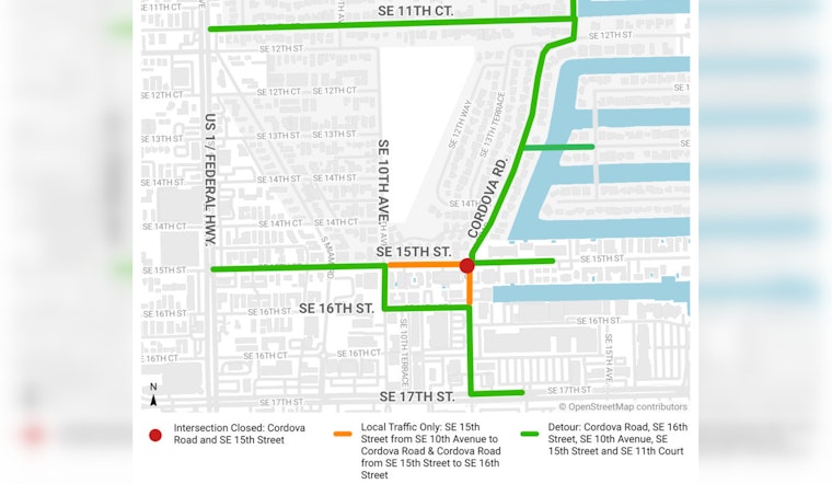 Emergency Sewer Repairs Prompt Road Closures in Fort Lauderdale, Waterway Advisory Issued
