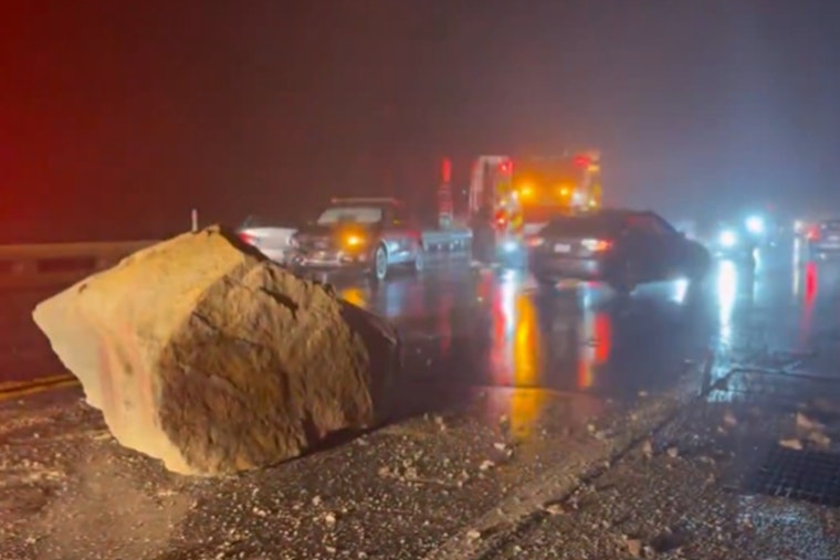 Five Injured as Boulder Rolls onto Highway 18 Near Big Bear Lake Following Storm