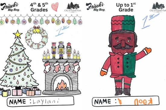 Forest Park's Young Artists Shine in Holiday Coloring Contest, Winning Works Displayed at Municipal Building
