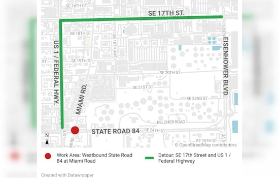 Fort Lauderdale Traffic Relief: Water Main Repair Complete, Roads at State Road 84 and Miami Road Reopened