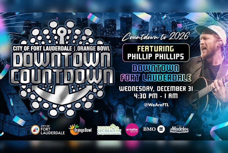 Fort Lauderdale Welcomes New Year with Phillip Phillips and Free Downtown Countdown Celebration