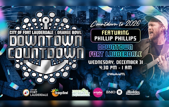 Fort Lauderdale Welcomes New Year with Phillip Phillips and Free Downtown Countdown Celebration