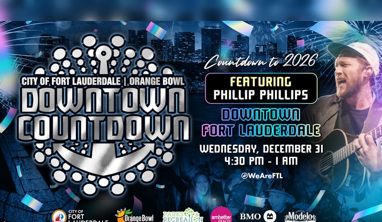 Fort Lauderdale Welcomes New Year with Phillip Phillips and Free Downtown Countdown Celebration