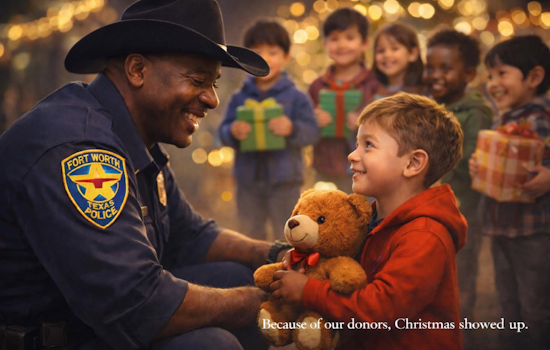Fort Worth Police Officers Association Brightens Holidays for Over 1,000 Children Through Cops for Kids Initiative