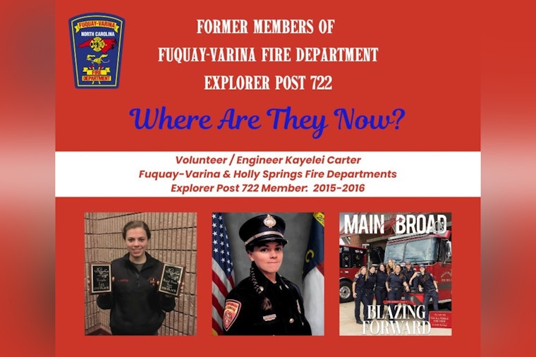 Fuquay-Varina Fire Department Celebrates Local Firefighter Kayelei Carter for Pioneering Wake County's First All-Female Fire Crew