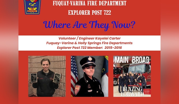 Fuquay-Varina Fire Department Celebrates Local Firefighter Kayelei Carter for Pioneering Wake County's First All-Female Fire Crew
