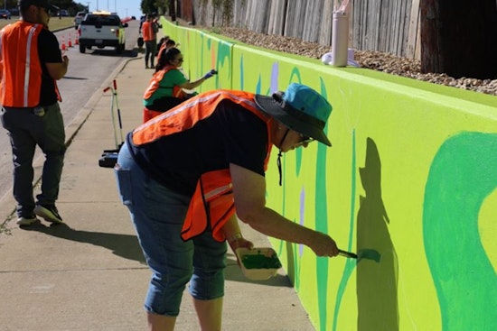 Garland's Miller Road Wall Blooms with Community-Made Mural, Bolstering Quail Creek Neighborhood Spirit