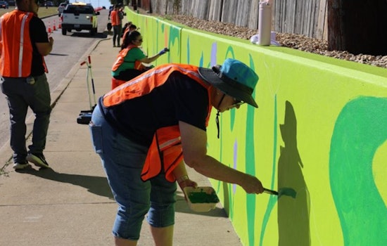 Garland's Miller Road Wall Blooms with Community-Made Mural, Bolstering Quail Creek Neighborhood Spirit