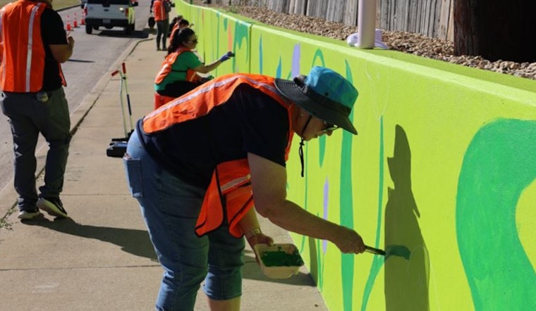 Garland's Miller Road Wall Blooms with Community-Made Mural, Bolstering Quail Creek Neighborhood Spirit