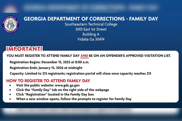 Georgia Department of Corrections to Host Family Day for Inmate Visitation Discussions on January 23, 2026