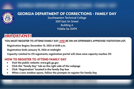 Georgia Department of Corrections to Host Family Day for Inmate Visitation Discussions on January 23, 2026