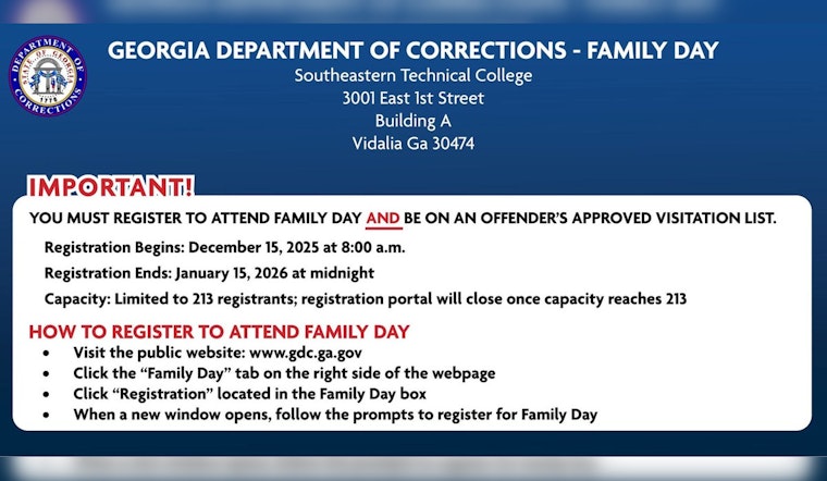 Georgia Department of Corrections to Host Family Day for Inmate Visitation Discussions on January 23, 2026