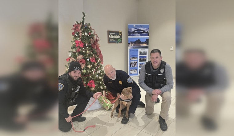 Glendale Police Department Charmed by Visiting Terrier Pixie, Promotes Her Adoption