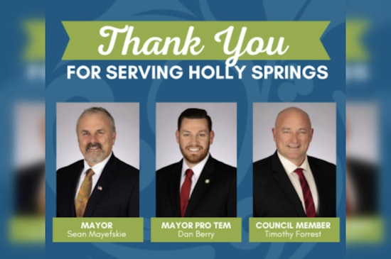 Holly Springs Honors Legacy of Departing Leaders Mayor Mayefskie, Mayor Pro Tem Berry, and Council Member Forrest
