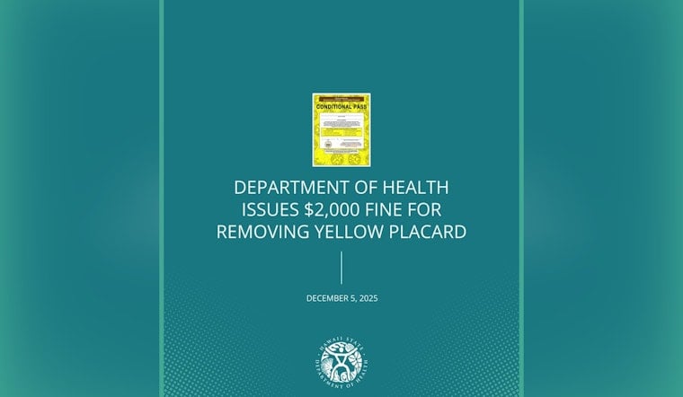 Honolulu's Sun Tea Mix Fined $2,000 for Removing Health Placard, Highlights Compliance Struggles