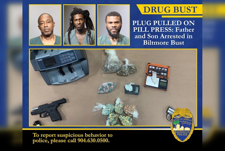 Jacksonville Father-Son Duo Arrested for Running Illegal Pill Press Operation