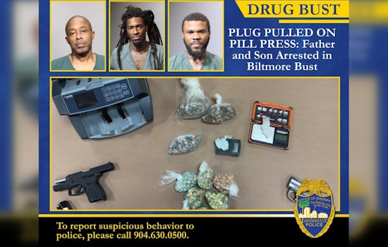 Jacksonville Father-Son Duo Arrested for Running Illegal Pill Press Operation
