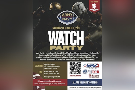 Jacksonville to Host Army-Navy Game Watch Party Fundraiser Supporting Local Veterans