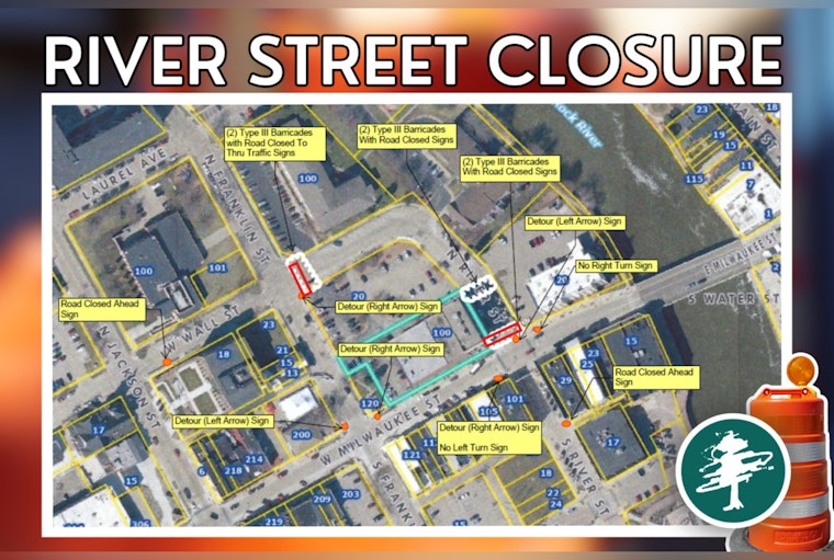 Janesville Commuters Alert Upcoming Road Closures on River and Wall Streets for Utility Work