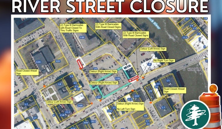 Janesville Commuters Alert Upcoming Road Closures on River and Wall Streets for Utility Work