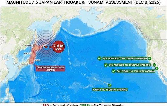 Japan's 7.6 Quake Spares Bay Area and Hawaii From Tsunami Threat as 10-Foot Waves Slam Aomori Coast