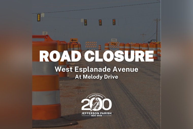 Jefferson Parish Drivers Alert Lane Closures on West Esplanade Avenue for Melody Bridge Dismantling