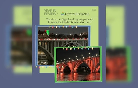 Knoxville's Henley Bridge Illuminated With Festive Cheer by City Signal and Lighting Team
