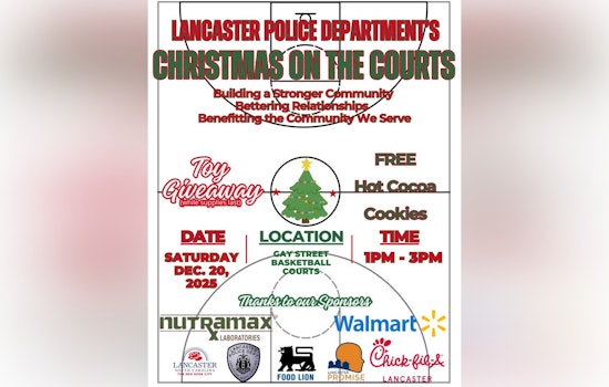 Lancaster PD Invites Community to 3rd Annual Christmas on the Courts Celebration with Free Toys and Festivities