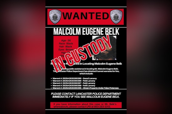 Lancaster Police Apprehend Suspect Malcolm Eugene Belk Following Public Appeal for Multiple Theft Charges