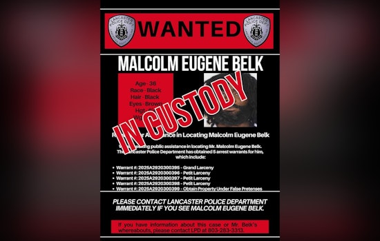 Lancaster Police Apprehend Suspect Malcolm Eugene Belk Following Public Appeal for Multiple Theft Charges