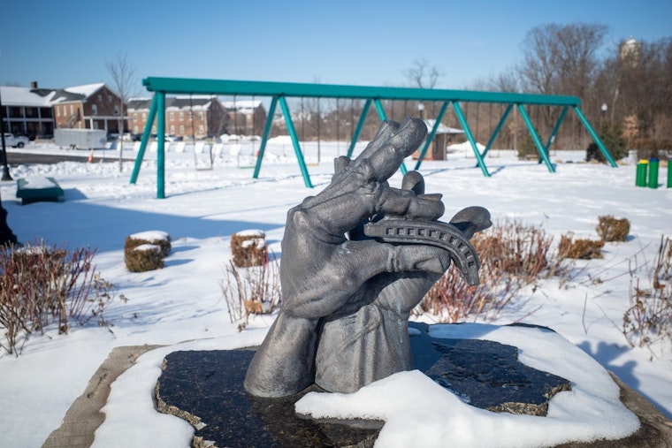 Lawrence Artist Brad Holmes' 'Bending Blue Notes' Sculpture Celebrates Blues Legacy at Fort Ben Cultural Campus