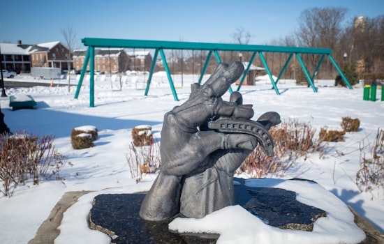 Lawrence Artist Brad Holmes' 'Bending Blue Notes' Sculpture Celebrates Blues Legacy at Fort Ben Cultural Campus
