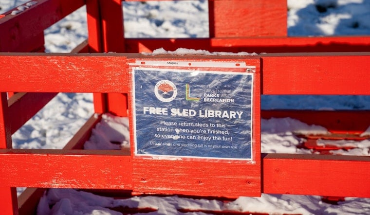 Lawrence Community Park Reopens Free Sled Library for Winter Fun