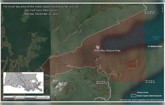 LDWF Announces Closure of Oyster Harvesting in St. Bernard Parish Areas to Protect Population