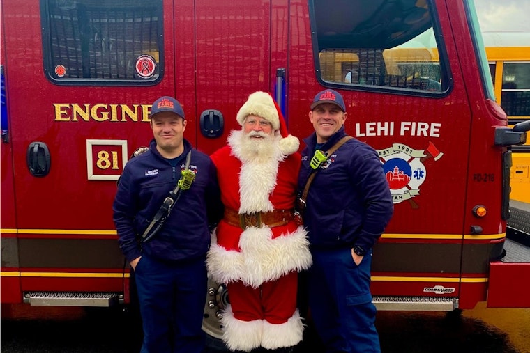 VIDEO: Lehi Fire Department Spreads Festive Cheer with Bear Hugs & Shopping with the Cops Event