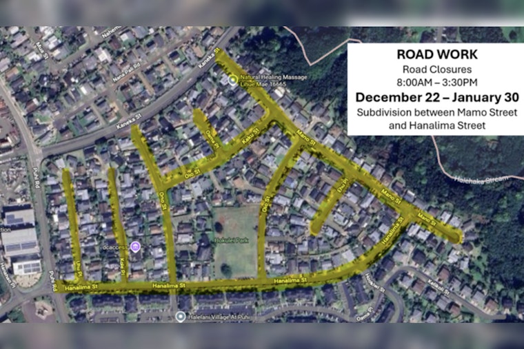 Līhu‘e Residents Prepare for Road Closures in Puhi Subdivision Starting December 22