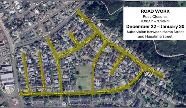 Līhu‘e Residents Prepare for Road Closures in Puhi Subdivision Starting December 22