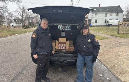 Lorain County Sheriff's Deputies Bring Holiday Cheer with Ham Donations to Families in Need