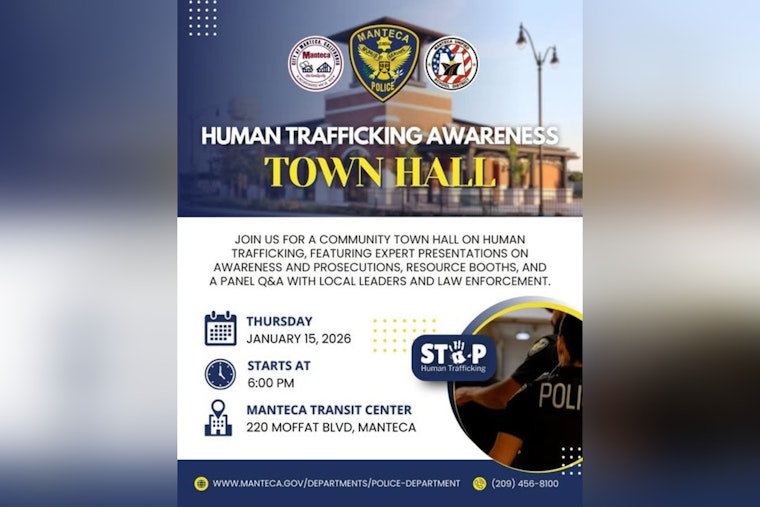 Manteca Police to Host Human Trafficking Awareness Town Hall on January 15th