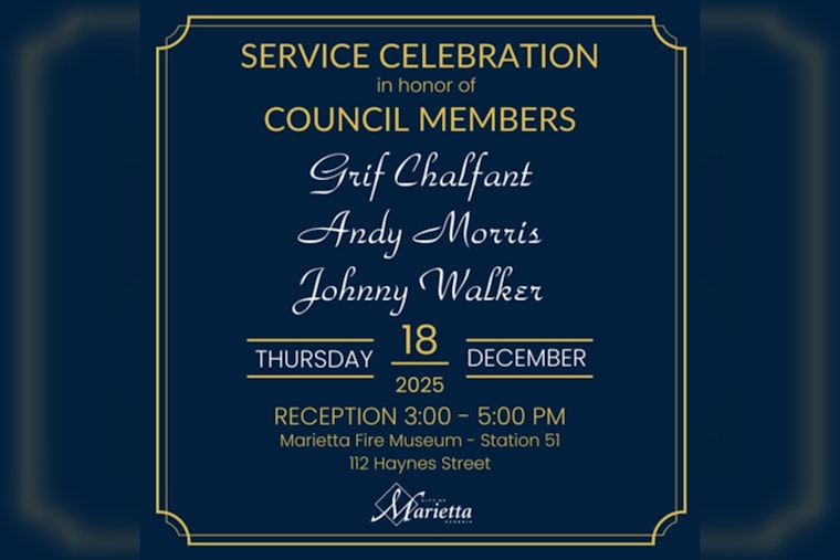 Marietta Honors Outgoing City Council Members Chalfant, Morris, Walker at Upcoming Reception