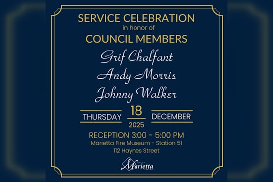 Marietta Honors Outgoing City Council Members Chalfant, Morris, Walker at Upcoming Reception