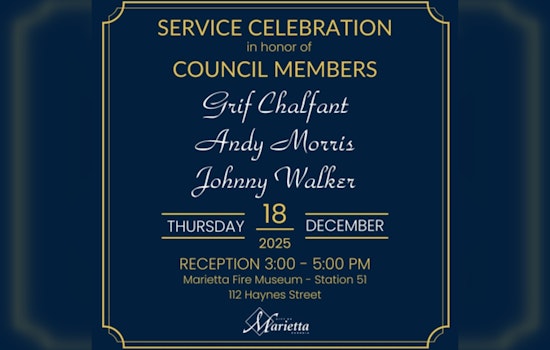 Marietta Honors Outgoing City Council Members Chalfant, Morris, Walker at Upcoming Reception