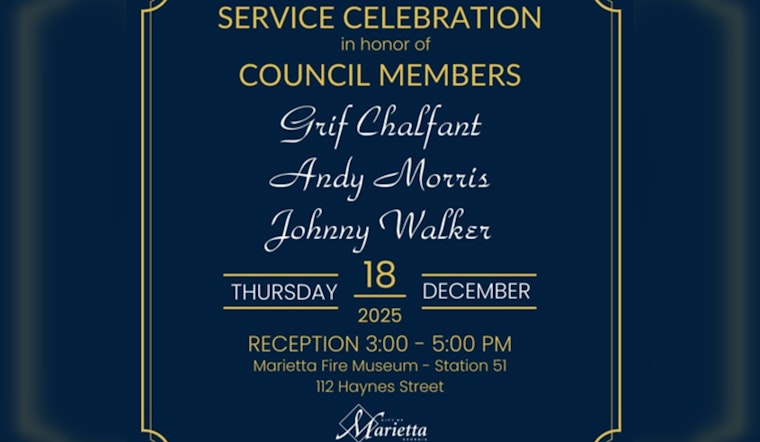 Marietta Honors Outgoing City Council Members Chalfant, Morris, Walker at Upcoming Reception