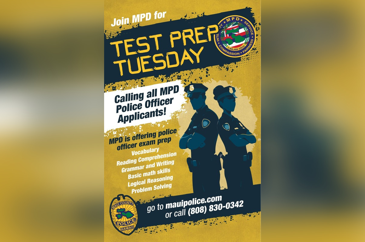 Maui Police Department Launches 'Test Prep Tuesday' to Aid Aspiring