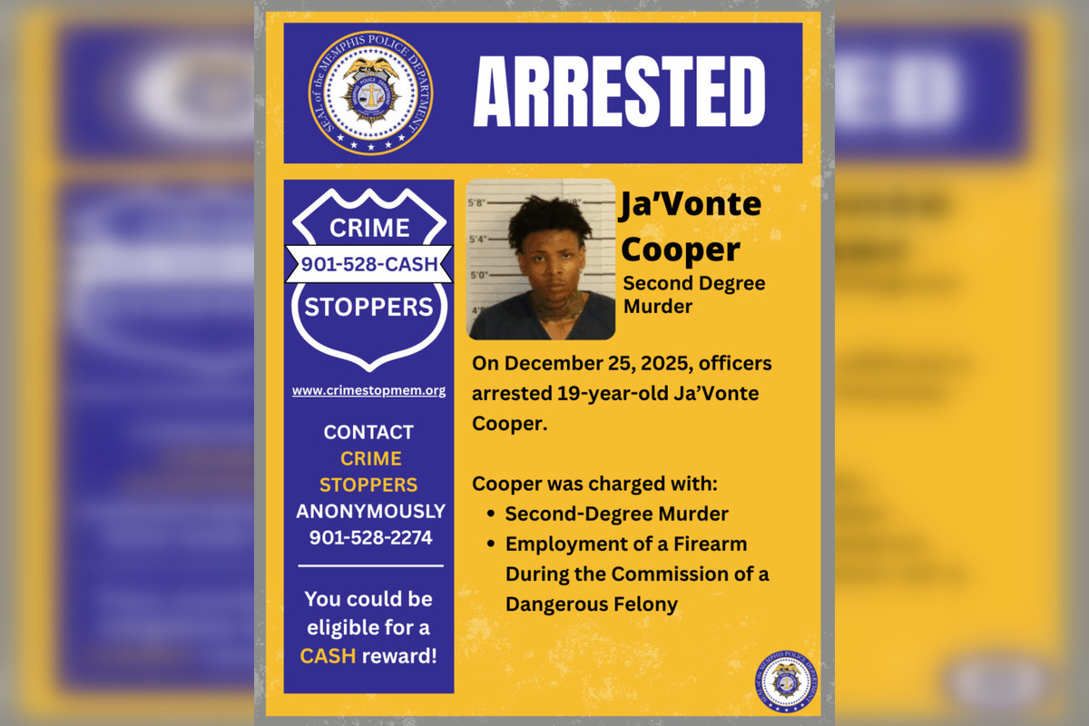 Memphis Man Charged with Second Degree Murder Following Christmas Day