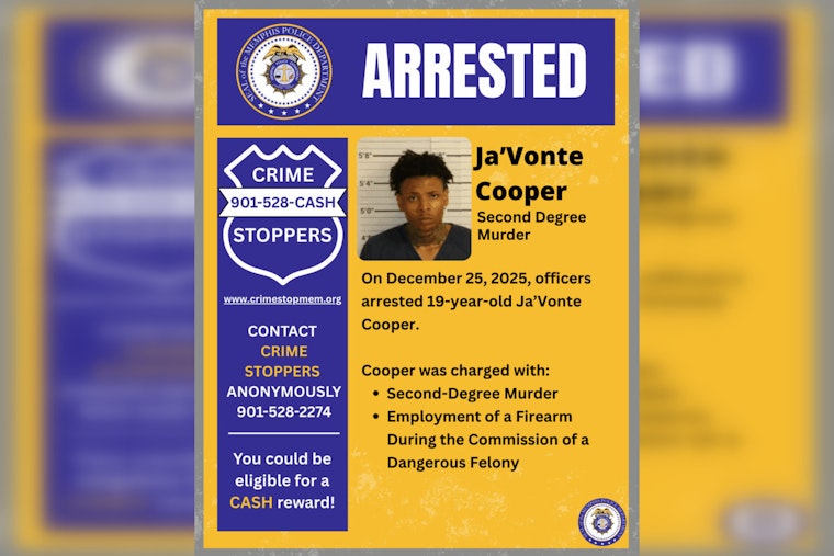 Memphis Man Charged with Second Degree Murder Following Christmas Day Shooting on Kirby Parkway