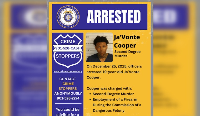Memphis Man Charged with Second Degree Murder Following Christmas Day Shooting on Kirby Parkway