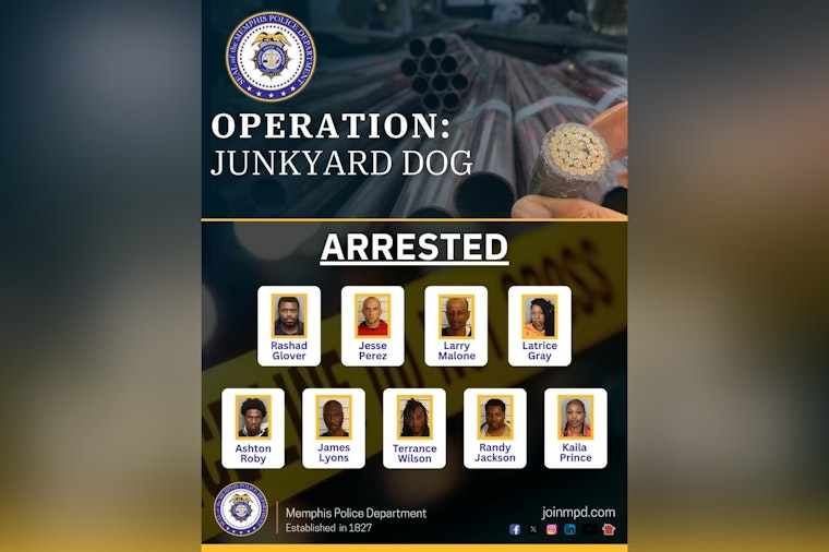 Memphis Police Seize over $10,000 in Stolen Metals, Make Arrests in Operation Junkyard Dog
