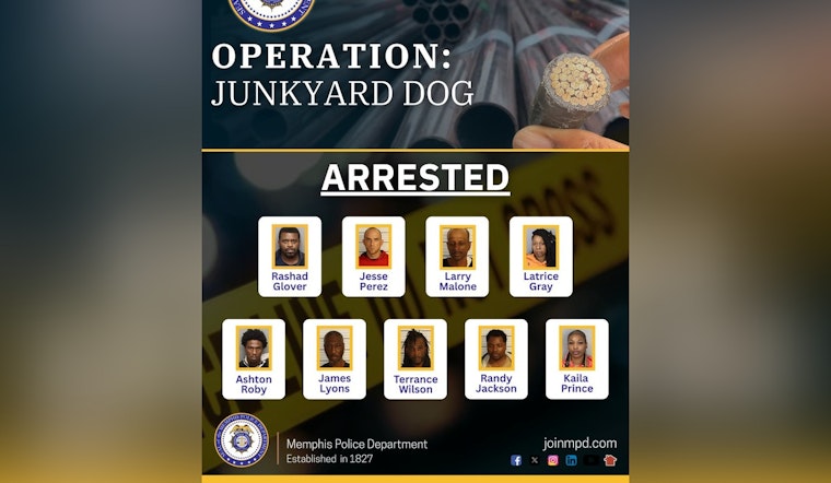 Memphis Police Seize over $10,000 in Stolen Metals, Make Arrests in Operation Junkyard Dog