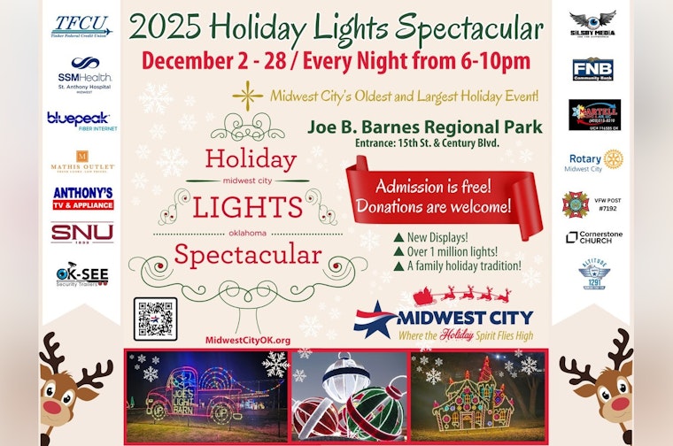 Midwest City Invites Community to Free Holiday Lights Spectacular at Joe B. Barnes Regional Park